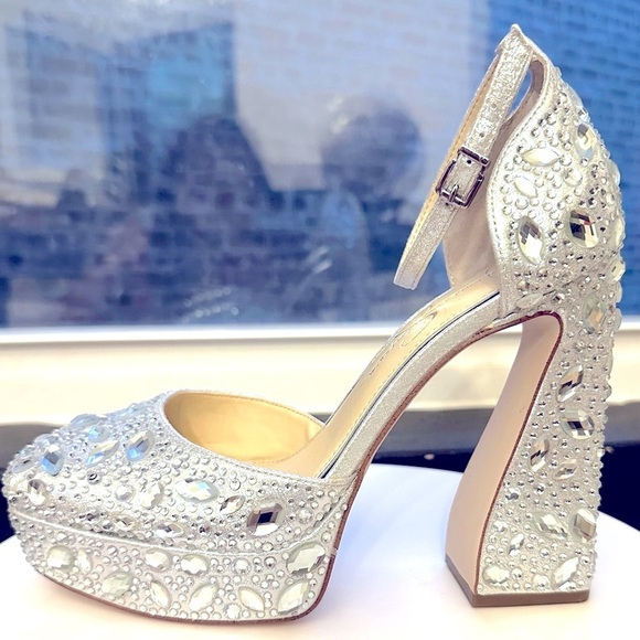 🌸 JESSICA SIMPSON🌸 Dreama Sequined Platform Pump Size 7.5 M - Picture 6 of 11